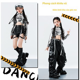 Đồ Nhảy Hiện Đại Hiphop Trẻ Em Set Đồ Dance Jazz Quần Nhảy Crop Top Đồ Nhảy Cho Bé Gái Bộ Tập Nhảy Cho
