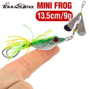 1 Mồi cá giả hình ếch 3D bằng cao su mềm 13.5cm / 9g có móc kép