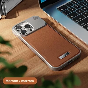 Da sang trọng Tích hợp Vỏ điện thoại hương liệu từ tính cho iPhone 11 12 13 14 15 16 Pro Max 14 / 15 / 16 Plus 12mini 13mini Vỏ bảo vệ chống sốc chống rơi