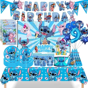 Trang trí tiệc Lilo & Stitch của Disney, Chủ đề hoạt hình Stitch Dao kéo dùng một lần, Bánh, Chèn thẻ, Mũ sinh nhật, Kéo cờ, Bộ bóng bay kỹ thuật số, v.v.