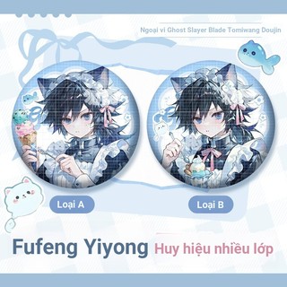 Trâm cài cosplay Tomioka Giyuu Demon Slayer, huy hiệu đáng yêu - quà tặng và túi trang trí