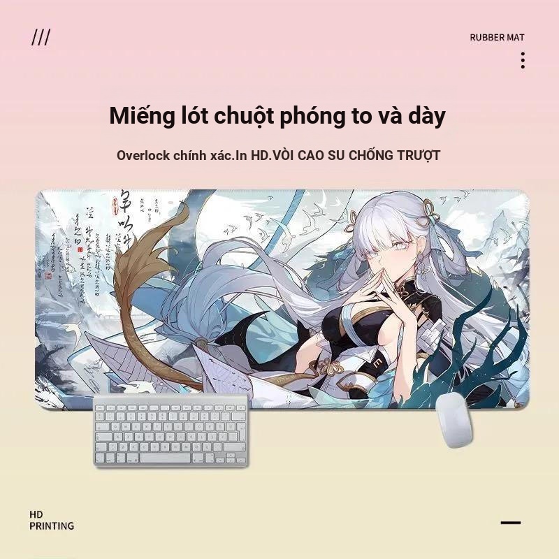 Tấm lót chuột Wuthering Waves - Thảm để bàn theo chủ đề cộng hưởng Jinhsi, Đế cao su chống trượt 3mm