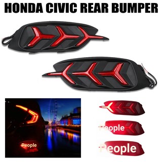 Khung Đèn led Phản Quang Màu Đỏ Gắn Đuôi Xe Hơi honda civic 2016 2017 2018 2019 2020
