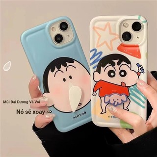 Ốp Điện Thoại Di Động Cho Samsung Galaxy A55 A54 5G A15 A14 S24 Ultra S20 S23 FE S22 Plus Bao Xoay Voi Nhỏ Ngáy Crayon Shin Chan Mềm TPU Vintage Retro Chống Sốc