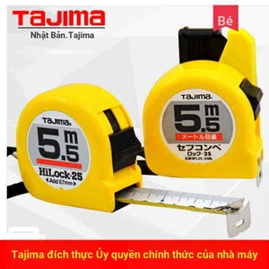 Khóa chính Tajima Thước Dây Hai Mặt Bằng Thép 3.5M 5.5 7.5 10 Chống Rơi Tiện Dụng