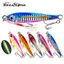 Mồi câu cá Jig kim loại 7g 10g 15g 20g 30g 40g 60g Thìa kim loại cứng chìm phát sáng Mồi nhân tạo đúc dài với mắt 3D và móc Treble.