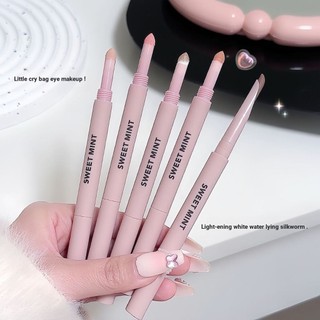 Sweet MINT Bút tằm nằm hai đầu Chống thấm nước Mờ tự nhiên Màu hồng làm sáng / Bóng nâu 2 trong 1