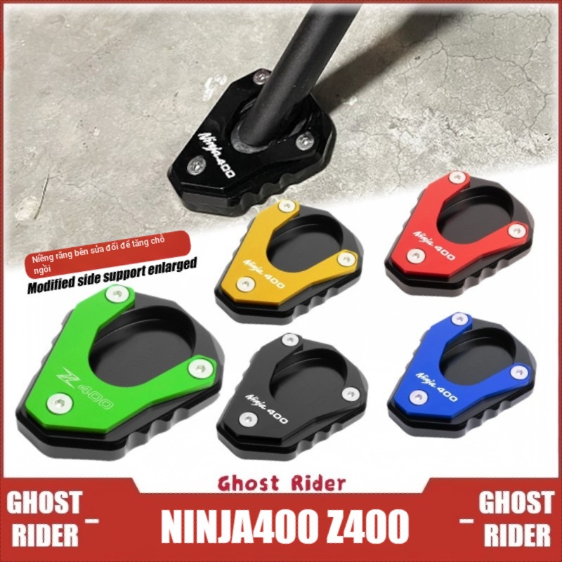 Thích hợp cho Kawasaki Ninja400 Z400 Xe Máy Bên Hỗ Trợ Cực Lớn Tăng Chiều Cao Ghế Mở Rộng Miếng Lót Chân Chống Trơn Trượt Bên Chân Đế Sửa Đổi Phụ Kiện