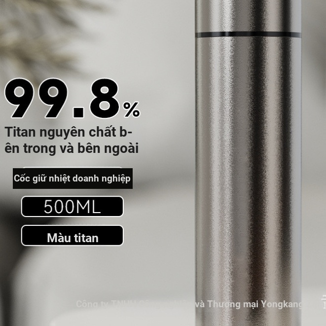 Cốc giữ nhiệt titan nguyên chất 99.7% 00616 | Cốc titan cao cấp sang trọng | Giữ nóng lạnh 6-12 tiếng | Tách trà và nước | 500ml cốc nước uống cầm tay | Quà tặng thương mại cao cấp
