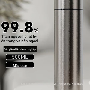 Cốc giữ nhiệt titan nguyên chất 99.7% 00616 | Cốc titan cao cấp sang trọng | Giữ nóng lạnh 6-12 tiếng | Tách trà và nước | 500ml cốc nước uống cầm tay | Quà tặng thương mại cao cấp