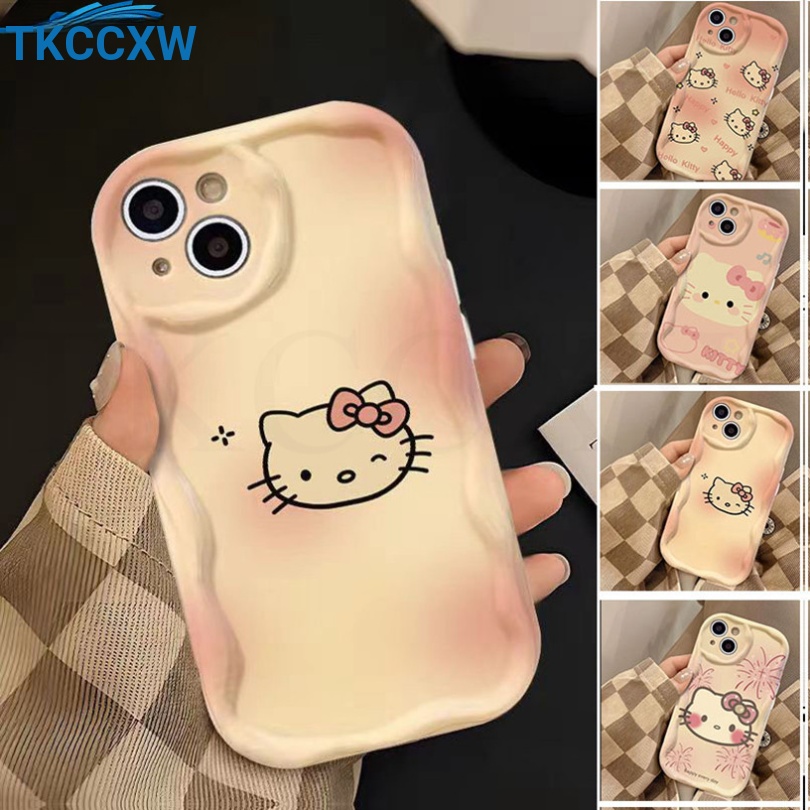 Ốp Điện Thoại Anime Cat Hoạt Hình Dễ Thương Cho Samsung Galaxy A21S A15 A14 A13 A12 A05S A05 A04E A04 A03 A02S A03S Sáng Tạo Mềm 3D Mờ Sóng Cong Cạnh