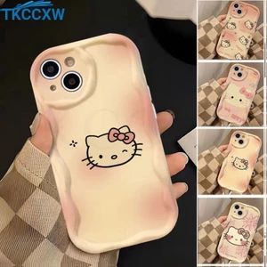 Ốp Điện Thoại Anime Cat Hoạt Hình Dễ Thương Cho Samsung Galaxy A21S A15 A14 A13 A12 A05S A05 A04E A04 A03 A02S A03S Sáng Tạo Mềm 3D Mờ Sóng Cong Cạnh