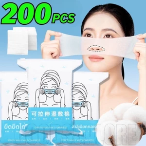 Miếng bông co giãn cho mực | 50 / 200 Miếng Nén Ướt Không Dệt, Miếng Lót Mặt nạ Đục Lỗ Với Thiết Kế Thân Thiện Với Da, Kích Thước Có Thể Điều Chỉnh 12x9cm