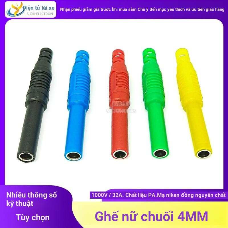 Full Cover Chuối Nữ Ổ Cắm Đồng Nguyên Chất 4 Mm Chuối Jack Đầu Nữ Mông Nữ Ổ Cắm Loại An Toàn Dây Hàn Kiểm Tra Cắm