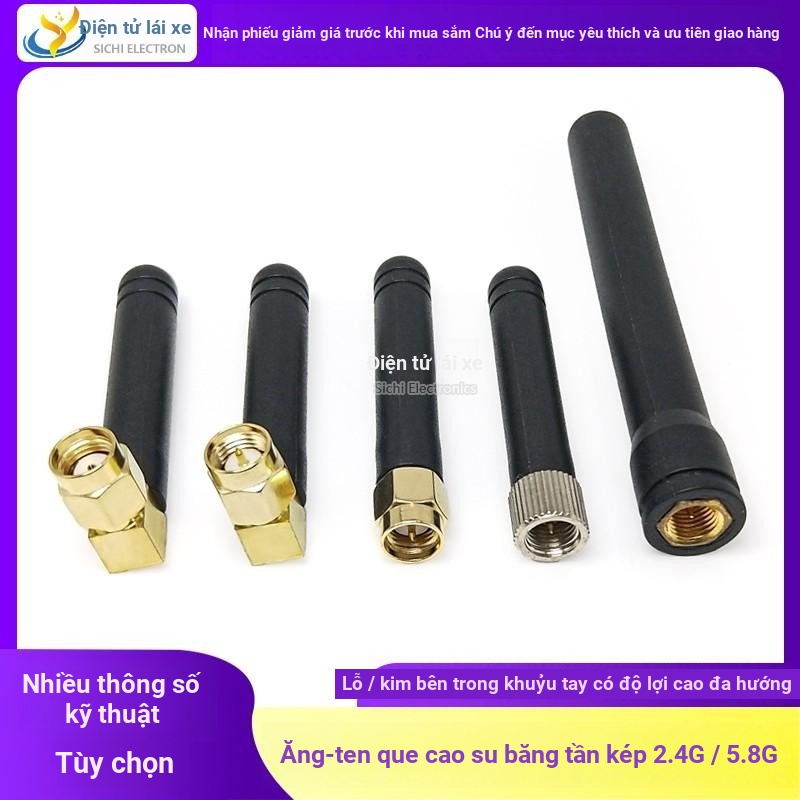 Mô-đun định tuyến Bluetooth WiFi băng tần kép 2.4G 5G 5.8G Độ lợi cao Thanh cao su gấp nhỏ Ăng-ten 433MHZ