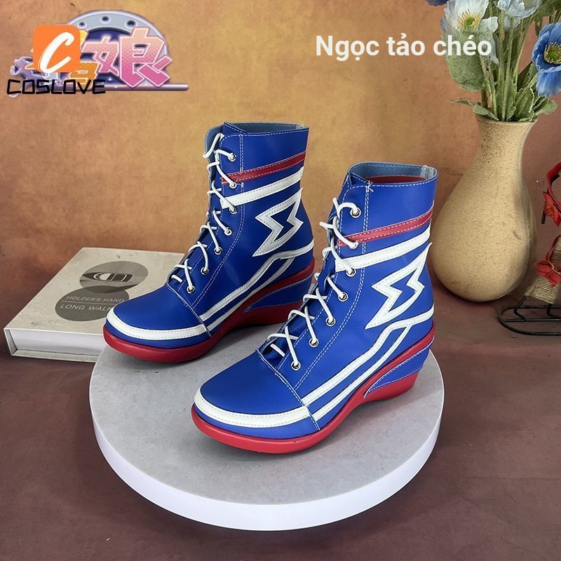 Anime Trò Chơi Umamusume Khá Derby Tamamo Chéo Cosplay Giày Xanh Giày Ống Thấp Cho Nữ Cosplay