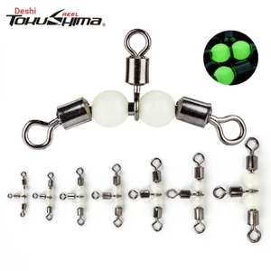 10 Chiếc T-Turn Dây Câu Đầu Nối Dạ Quang 3 Chiều Xoay Câu Cán Kết Nối Phụ Kiện Câu Cá Với Hạt Phát Sáng