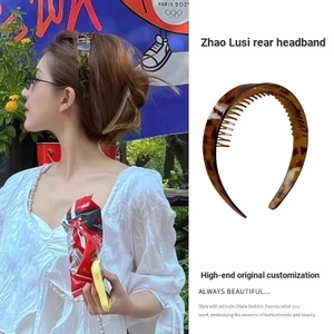 Băng đô da báo có răng cài, chống trơn trượt, phù hợp tóc xoăn