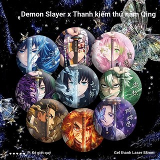 Phụ kiện cosplay Demon Slayer: Huy hiệu trâm cài Kamado Tanjirou &amp; Tomioka Giyuu - Quà tặng và túi trang trí