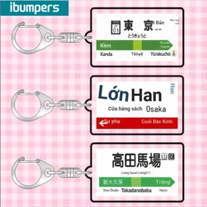 Ibumpers Đường sắt Nhật Bản Osaka Sugamo Otsuka Tàu điện ngầm Tên Acrylic Móc khóa Mặt dây chuyền kỷ niệm sáng tạo, Quà tặng phụ kiện ba lô tinh tế