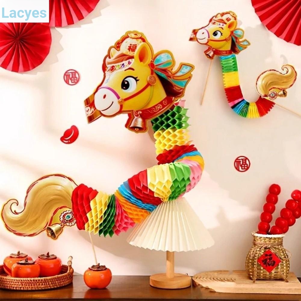LACYES Giấy Nhảy Ngựa, Phim Hoạt Hình 3 D Cầm Tay Ngựa Đồ Trang Trí, Sáng Tạo Handmade 2026 Năm Ngựa Thủ Công Rồng Đồ Chơi Lễ Hội Mùa Xuân Tiếp Liệu