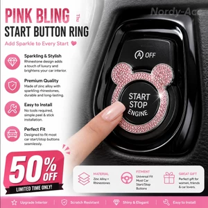 Pha Lê Kim Cương Giả Động Cơ Bắt Đầu Dừng Trang Trí Vòng Bling Đánh Lửa Núm Viền Miếng Dán Sang Trọng Sáng Bóng Inlay Trang Trí Cho Nội Thất Xe Lái Xe Hàng Ngày
