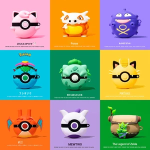 9 Hộp đựng tai nghe Pokémon Poke Ball cho AirPods 4/Pro/2gen, vỏ bảo vệ Bulbasaur phong cách mới