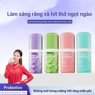 [Giảm Giá] Viên Làm Sạch Răng FLOWERWAY Probiotic Nhai Di Động Chắc Chắn Kem Đánh Răng Tươi Hơi Thở 25g / chai