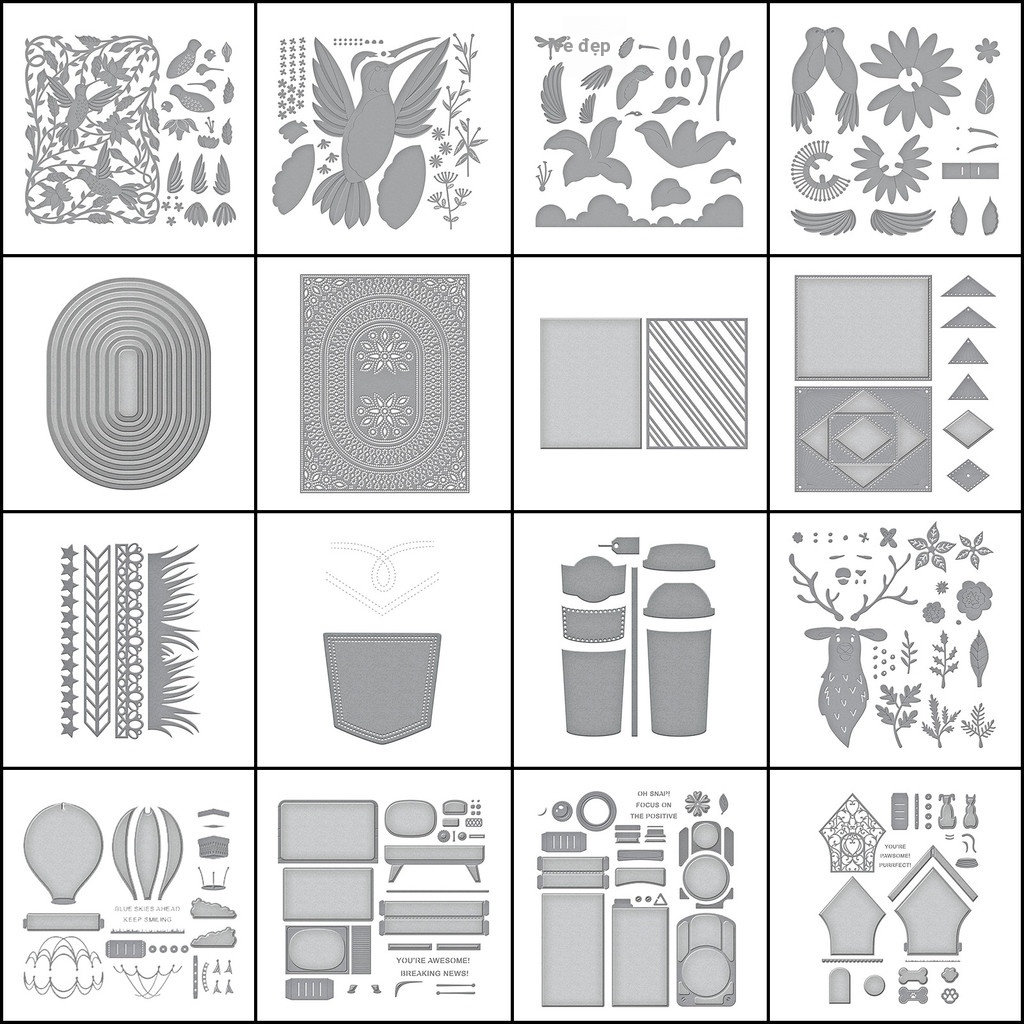Thép Carbon Cắt Khuôn Sổ Lưu Niệm Cắt Kim Loại Chết Dập Nổi Khắc Mẫu DIY Album Ảnh Sổ Tay Trang Trí Dụng Cụ