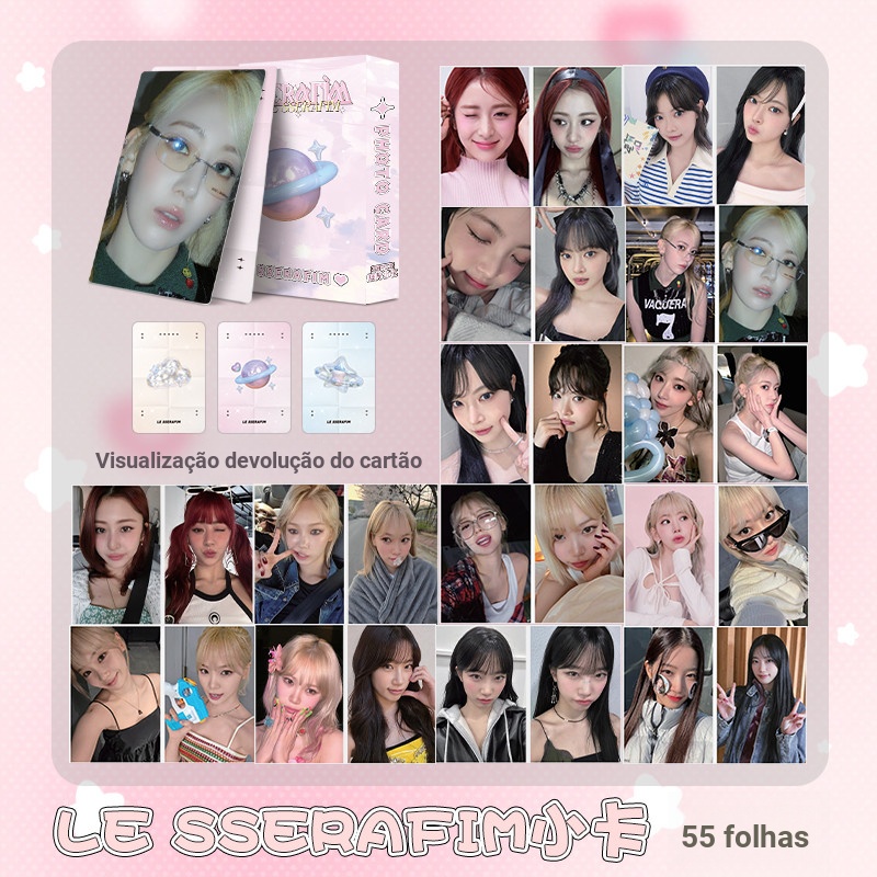 Set 55 Tấm Thẻ In Hình Các Thành Viên Nhóm Nhạc Kpop Holographic