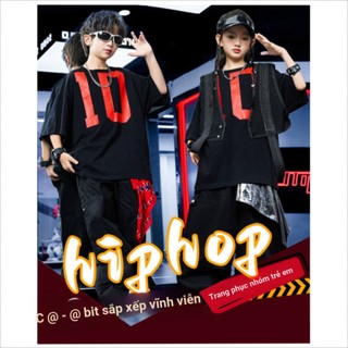 Áo Hip Hop Cho Bé Gái Đồ Nhảy Cho Đồ Nhảy Hiện Đại Bé Trai Trẻ Em Set Đồ Dance Đồ Biểu Diễn Cho Đồ Nhảy Zumba