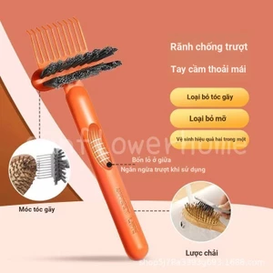 Lược Làm Sạch Bàn Chải Làm Sạch Tóc Dụng Cụ Tiện Dụng Túi Khí Lược Bụi