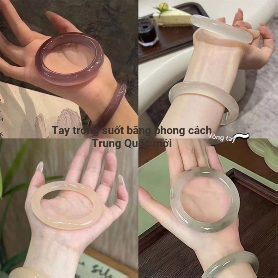 Vòng tay hình tròn kiểu Trung Quốc, đơn giản và thời trang