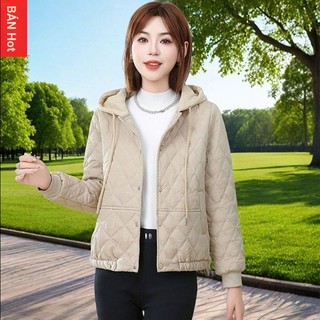 Áo khoác Cotton nhẹ mùa đông phong cách mới Áo khoác Cotton có mũ trùm đầu thời trang Áo khoác Cotton nhẹ