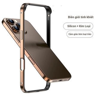 Ốp điện thoại Kim Loại Nhôm Nguyên Chất Cho iPhone 16 Pro Max 16 Plus Khung Nhôm TPU Silicon Chống Sốc Bảo Vệ Mặt Sau
