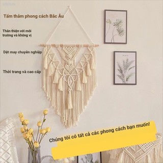 Phong Cách Bohemian Tấm Thảm Dệt Tay ins Dây Cotton Tua Rua Tấm Thảm Trang Trí Bắc Âu Tấm Thảm B & B Thành Phẩm