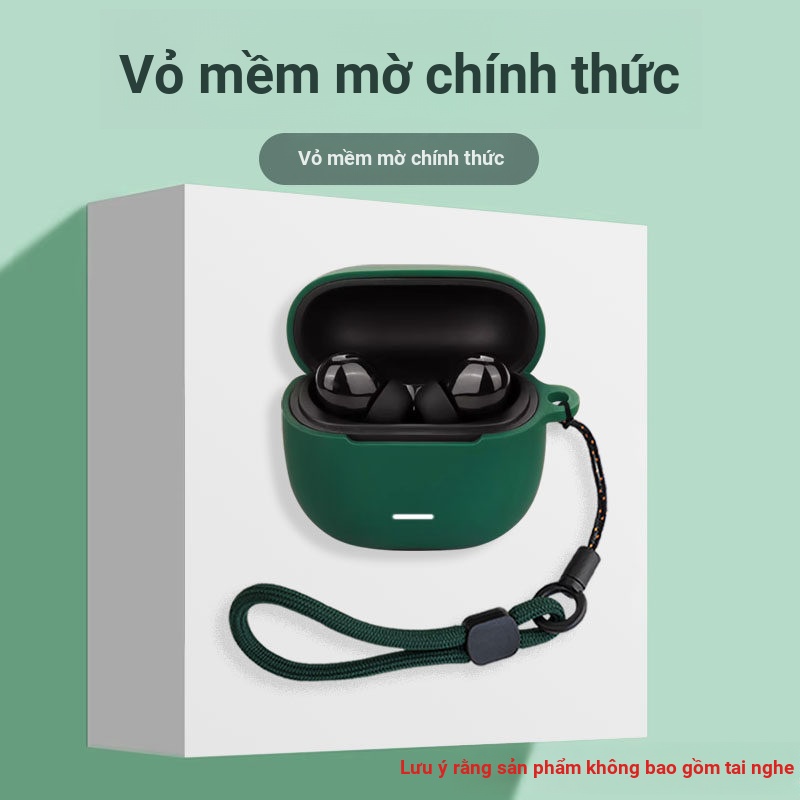 Dành Cho Xiaomi Redmi buds 8 lite Vỏ Tai Nghe Silicon Vỏ Bảo Vệ Tai Nghe Chống Sốc Vỏ Mềm Có Dây Buộc