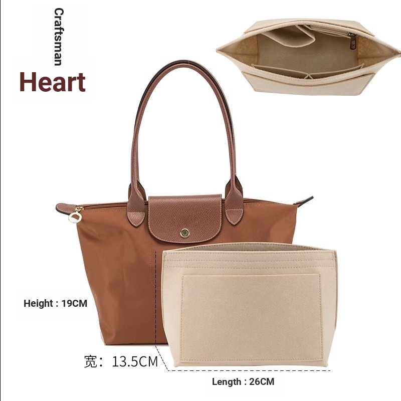 Thích hợp cho Longchamp Tote nỉ lót tách túi phân loại túi bên trong túi lưu trữ DIY