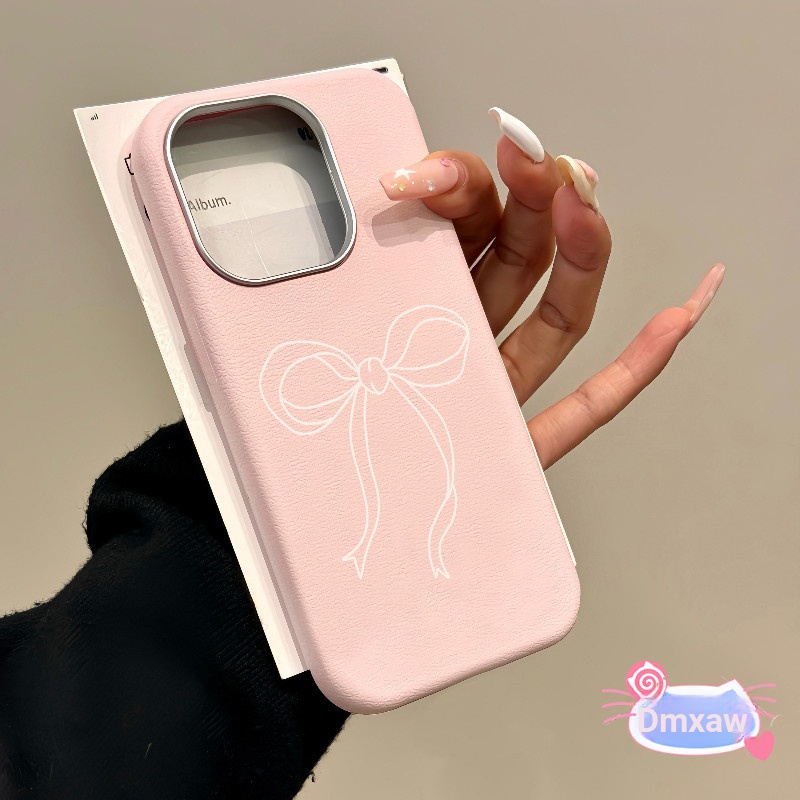 INS Style Vỏ Nơ Đơn Giản Cho OPPO Reno 15 Pro Mini 15C 15F FS 14F 14 13F 13 Pro Max 5G 4G Vỏ Da Sang Trọng Vỏ Điện Thoại Mềm Chống Sjock