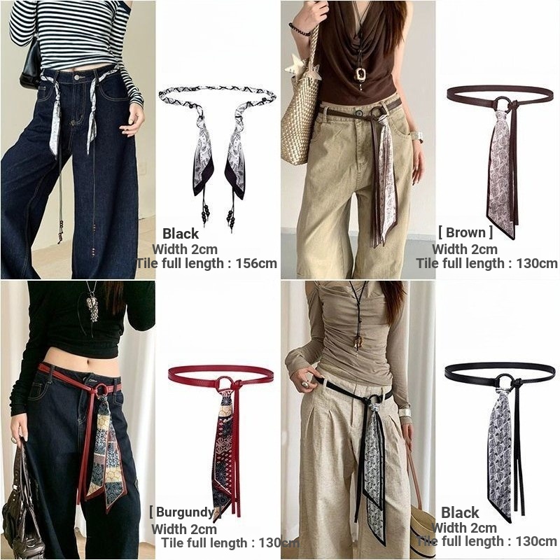 Khăn Lụa Đỏ Mỏng, Phù Hợp Với Quần Jean Và Váy Nữ Retro