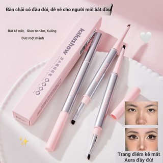 Bút chì kẻ mắt hai đầu Kakashow có bàn chải - Mịn màng và lâu trôi Hoàn hảo cho người mới bắt đầu - Có 3 màu để trang điểm mắt NO.C631