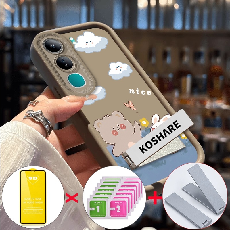 Với Vỏ Phim Mềm 9D Cho VIVO v40 lite VIVO Y19S 4g VIVO y29s y04 Y29 4g Vỏ Điện Thoại Vỏ Mềm Chống Sốc Thiết Kế Mới Thẩm Mỹ Gấu Hoạt Hình Thỏ Có Giá Đỡ JMCBXX01
