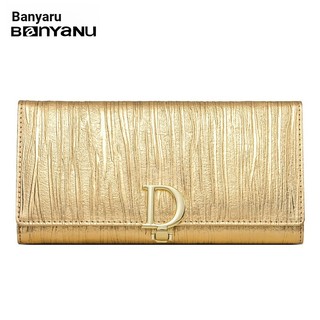 Banyanu Thời Trang Da Thật Chính Hãng Ví Dài Nữ Dung Tích Lớn Gấp Thẻ Đa Năng Ly Hợp