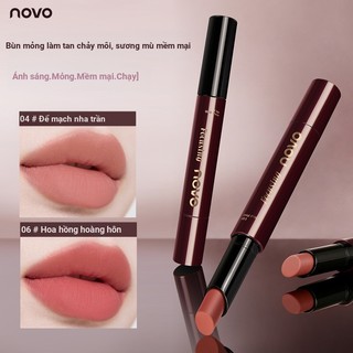 NOVO Matte Lip Mud Pen Chống Dính Cup Màu Khỏa Thân Son Môi Lâu Dài Áp Dụng Cho Học Sinh NO.9273