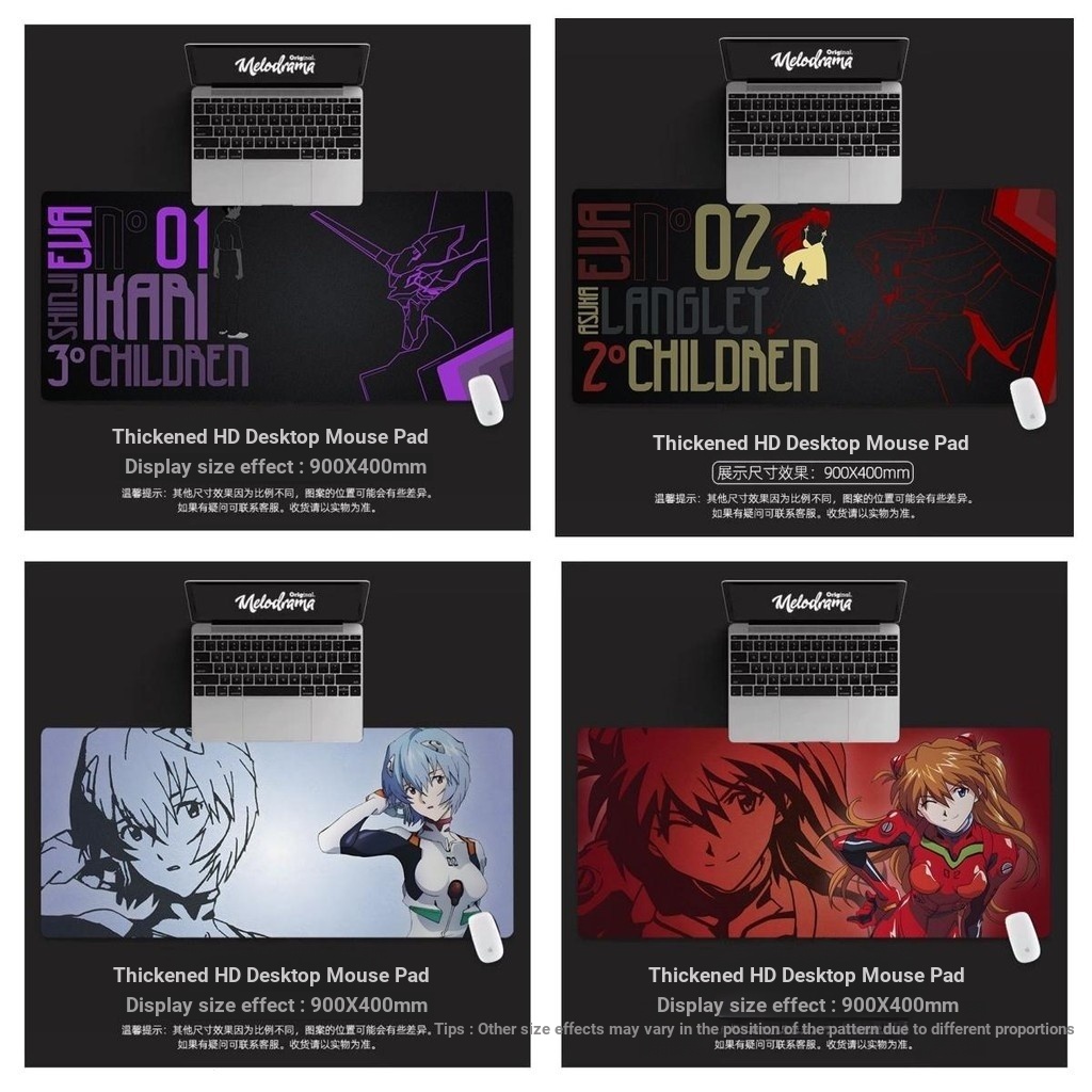 Anime Miếng Lót Chuột Neon Genesis Evangelion Ayanami Rei Soryu Asuka Langley Bàn Phím Máy Tính Lớn Để Bàn Thảm Cho Người Lớn Học Sinh Viết Bàn Thảm Cao Su Nhiều Siz