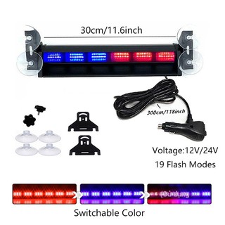 Thanh đèn cảnh báo LED khẩn cấp 12V/24V cho kính chắn gió ô tô, nhấp nháy, dùng cho cảnh sát