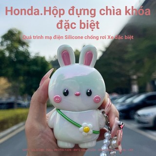 Vỏ chìa khóa xe thỏ họa tiết băng hoạt hình Honda Thích hợp cho bánh thơ tiếng Anh / CRV / Civic / Accord / Haoying / XRV / Lưới họa tiết / Fit / Binzhi / Crown Road