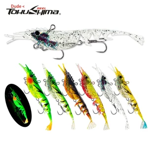 Mồi Tôm Dạ Quang Silicon Mồi Nhân Tạo 10.5cm / 11g Có Hai Móc Treble 6 Màu Crayfish Swimbait Mềm Đúc Mồi.