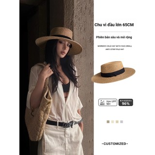 Mũ Rơm Nữ Phong Cách Pháp 2025 - Size Lớn, Thích Hợp Mùa Hè