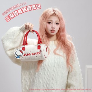 Sanrio Chính Hãng Hello Kitty KT Sang Trọng Túi Xi Lanh Thu Đông Thêu Hoạt Hình Dễ Thương Túi Bảo Quản Dễ Thương Túi Messenger Dễ Thương 12.2 0GC3